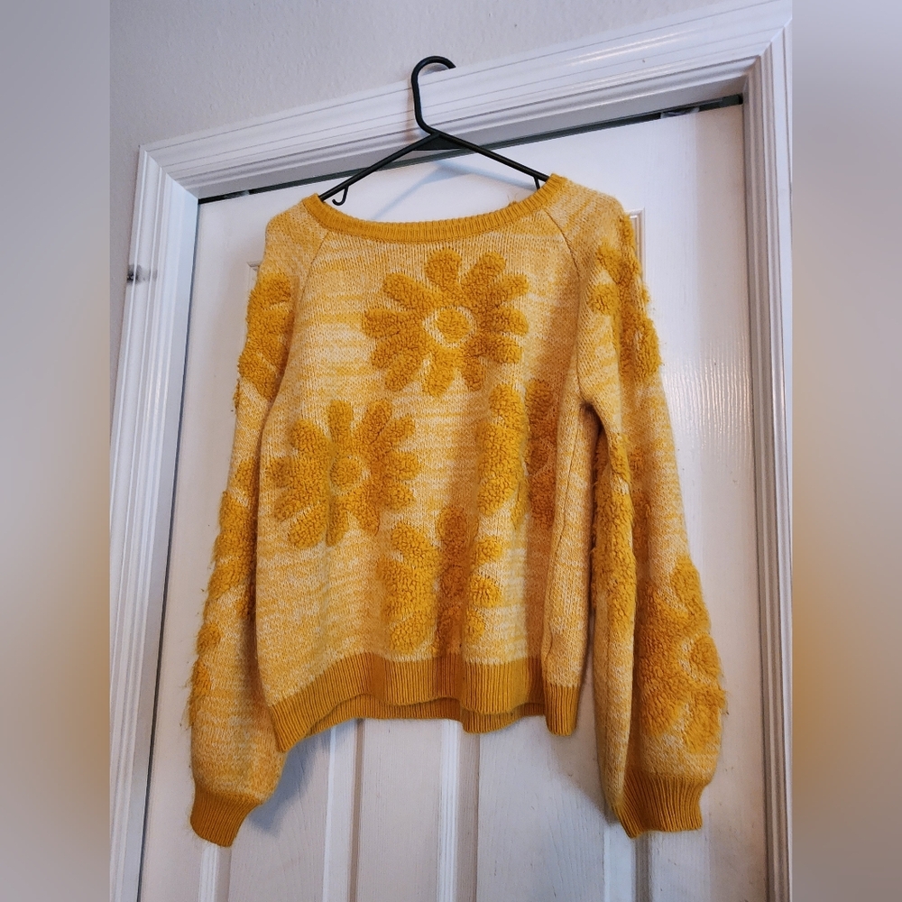 Yellow flower sweater